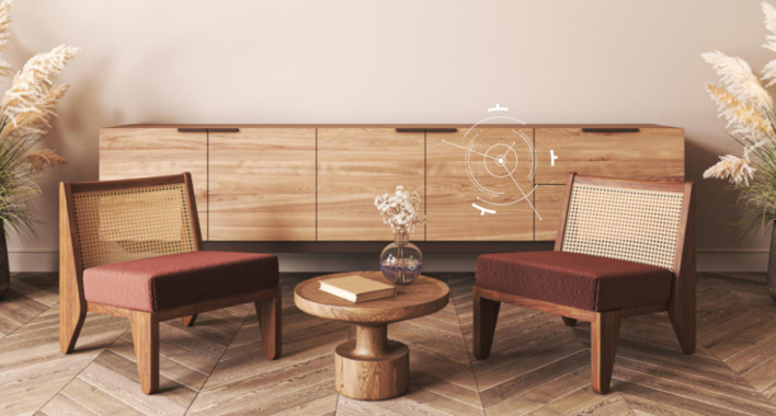 Nice woodend furniture placed in living room